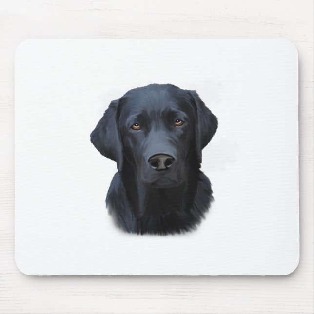Schwarzes Labrador Hund Farbe Farbe Farbe Malerei Mousepad (Vorne)