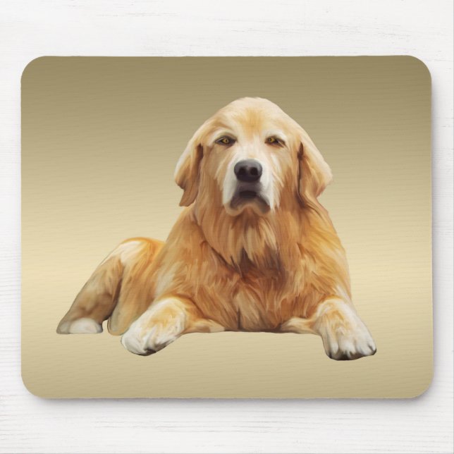 Schwarzes Labrador Hund Farbe Farbe Farbe Malerei Mousepad (Vorne)
