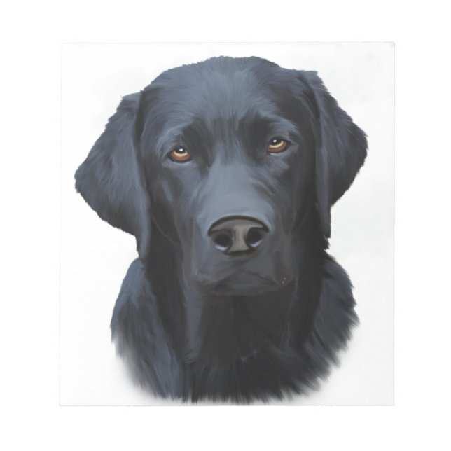 Schwarzes Labrador Hund Farbe Farbe Farbe Malerei Notizblock (Vorderseite)