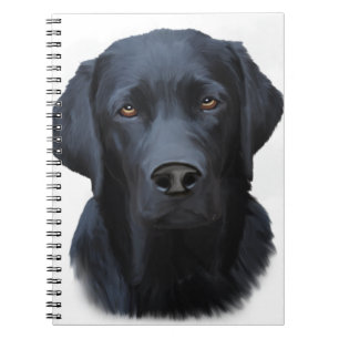 Schwarzes Labrador Hund Farbe Farbe Farbe Malerei Notizblock