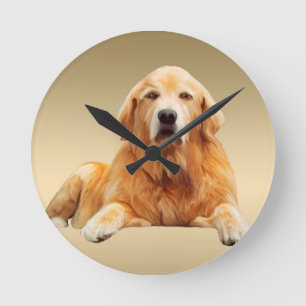 Schwarzes Labrador Hund Farbe Farbe Farbe Malerei Runde Wanduhr
