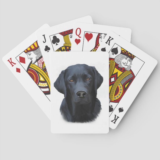 Schwarzes Labrador Hund Farbe Farbe Farbe Malerei Spielkarten (Rückseite)