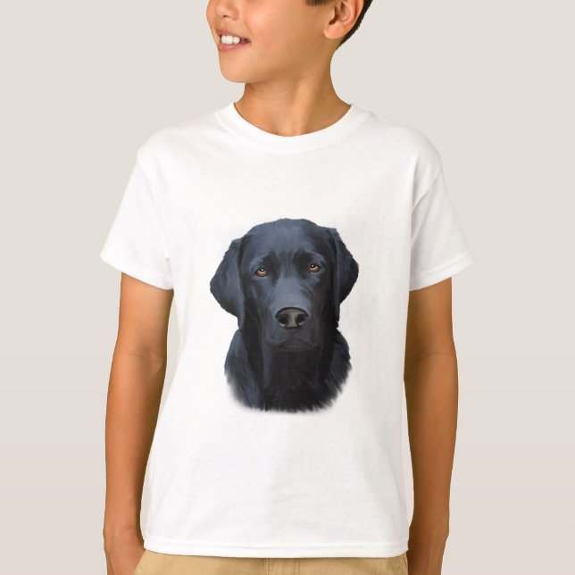 Schwarzes Labrador Hund Farbe Farbe Farbe Malerei T-Shirt (Vorderseite)