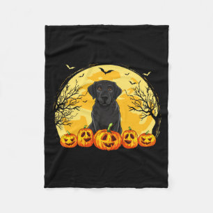 Schwarzes Labrador-Hund-Kürbisse-Halloween-Kostüm  Fleecedecke