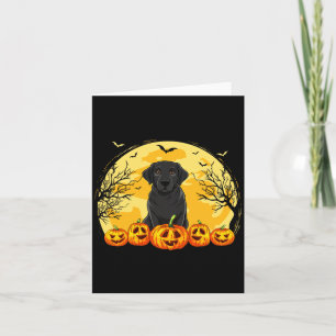 Schwarzes Labrador-Hund-Kürbisse-Halloween-Kostüm Karte