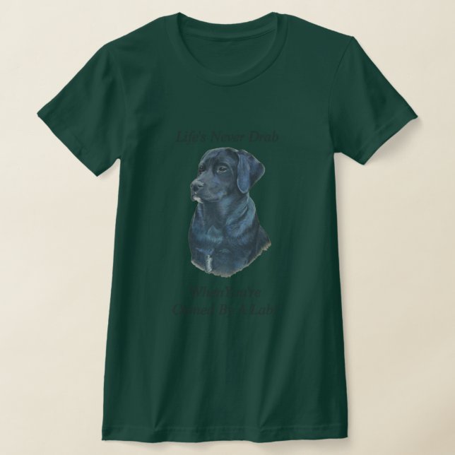Schwarzes Labrador Hundportrait Original Spaß Slog T-Shirt (Ablage )