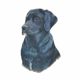 Schwarzes Labrador Hundportrait Originalkunstwerk Fotoskulptur Magnet