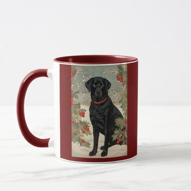 Schwarzes Labrador im Winter Tasse (Links)