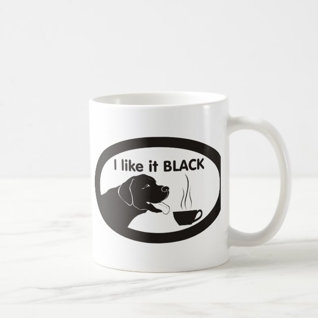 Schwarzes Labrador-Kaffee-Thema Kaffeetasse (Rechts)