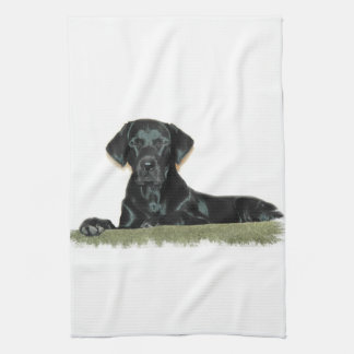Schwarzes Labrador-Küchen-Tuch Küchentuch