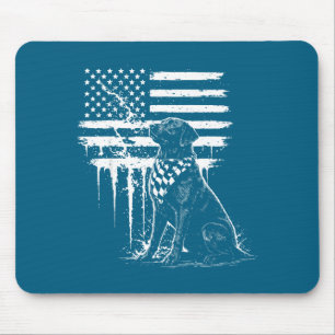 Schwarzes Labrador-Labrador-Amerikanische-Flagge-D Mousepad