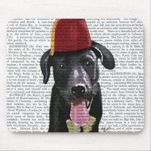 Schwarzes Labrador mit Fez Mousepad