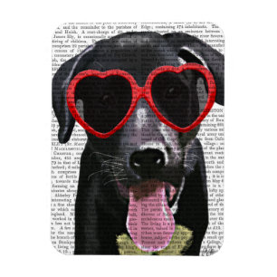Schwarzes Labrador mit Herzsonnenbrille Magnet