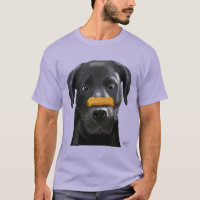 Schwarzes Labrador mit Knochen an der Nase 2