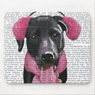 Schwarzes Labrador mit Ohr-Muffen Mousepad