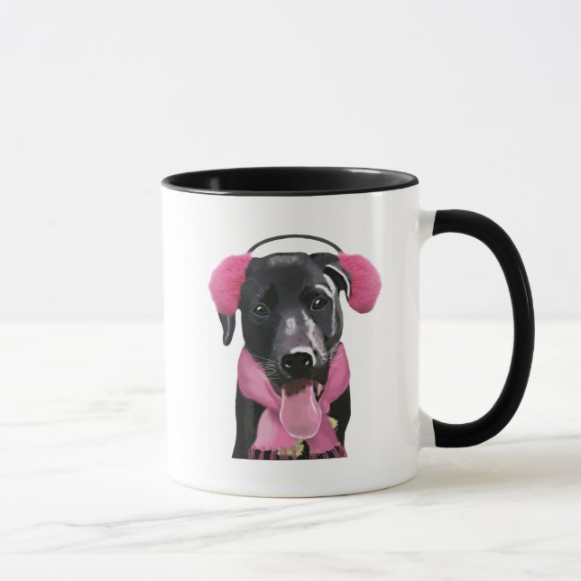 Schwarzes Labrador mit Ohrmuscheln Tasse (Rechts)