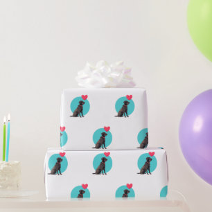 Schwarzes Labrador mit Pullon-Wrapping Paper Geschenkpapier