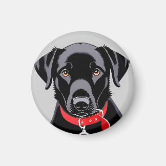 Schwarzes Labrador mit rotem Collar Magnet