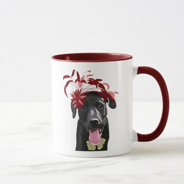Schwarzes Labrador mit rotem Faszinator Tasse (Rechts)