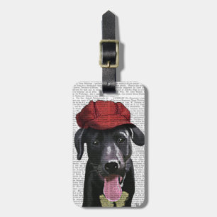 Schwarzes Labrador mit roter Spitze Gepäckanhänger