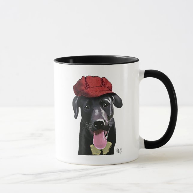 Schwarzes Labrador mit roter Spitze Tasse (Rechts)