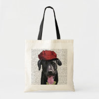 Schwarzes Labrador mit roter Spitze
