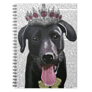 Schwarzes Labrador mit Tiara Notizblock