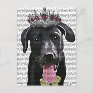 Schwarzes Labrador mit Tiara Postkarte