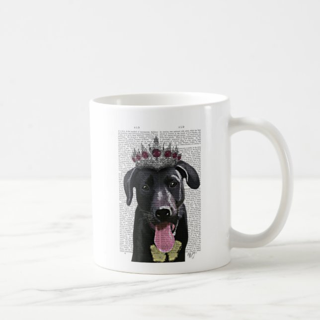 Schwarzes Labrador mit Tiara Tasse (Rechts)