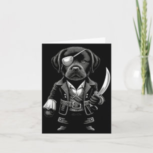 Schwarzes Labrador-Pirat-Hund Halloween-Party-T-Sh Karte