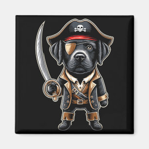 Schwarzes Labrador-Pirat-Hund-Halloween-Party-T-Sh Magnet