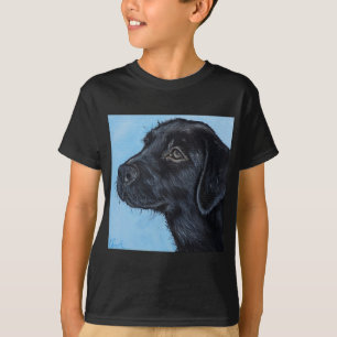 Schwarzes Labrador-Puppy-Malerei T-Shirt