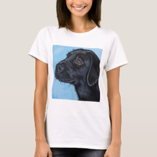 Schwarzes Labrador-Puppy-Malerei T-Shirt