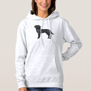 Schwarzes Labrador Retriever Cartoon-Hund-Design Hoodie