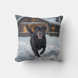 Schwarzes Labrador Retriever Elegantes Throw Kisse Kissen