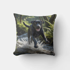 Schwarzes Labrador Retriever Elegantes Throw Kisse Kissen