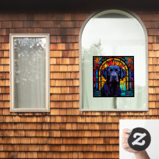 Schwarzes Labrador Retriever Imitate aus festem Gl Fensteraufkleber