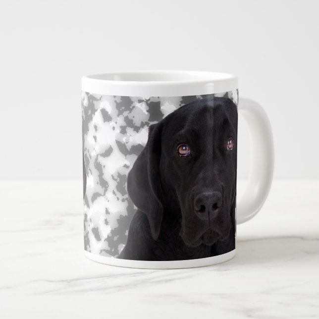 Schwarzes Labrador retriever Jumbo-Tasse (Vorderseite Rechts)