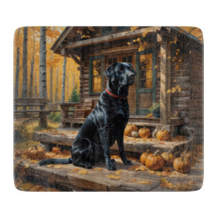 Schwarzes Labrador Retriever Log Kabine Herbst Schneidebrett