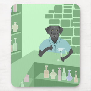 Schwarzes Labrador-Retriever-Martini-Bar Mousepad