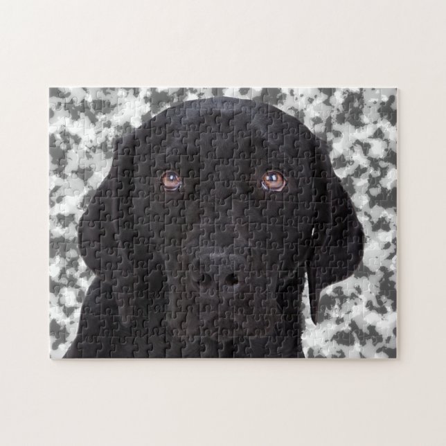 Schwarzes Labrador retriever Puzzle (Horizontal)