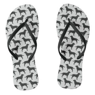 Schwarzes Labrador Retriever Silhouetten Muster Flip Flops