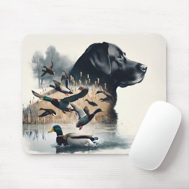 Schwarzes Labrador Retriever und Enten Mousepad (Mit Mouse)