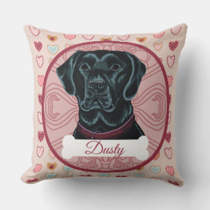 Schwarzes Labrador Retriever Valentins-Kissen Kissen