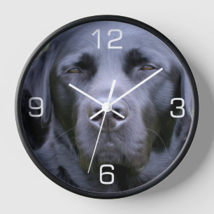 Schwarzes Labrador retriever Wanduhr