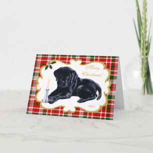 Schwarzes Labrador retriever-Weihnachten Feiertagskarte