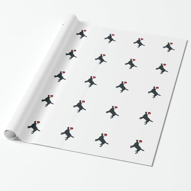 Schwarzes Labrador-Sankt-Verpackungs-Papier Geschenkpapier (Ungerollt)