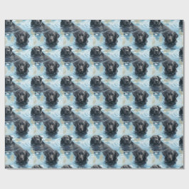 Schwarzes Labrador-Schwimmmuster Geschenkpapier