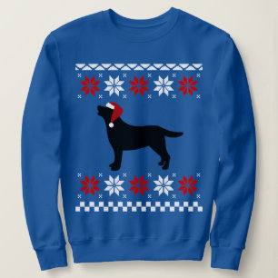 Schwarzes Labrador-Silhouette-Sankt-Weihnachten Sweatshirt