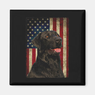 Schwarzes Labrador T-Shirt Geschenk USA-Flagge Lab Magnet